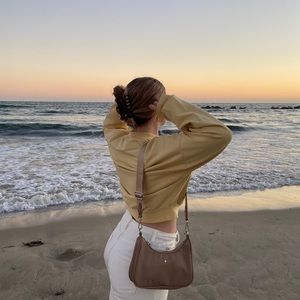 yellow cropped sweatshirt